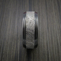 Gibeon Meteorite in Black Zirconium Wedding Band Made to any Sizing and Width