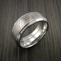 Gibeon Meteorite in Cobalt Chrome Wedding Band