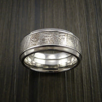 Gibeon Meteorite in Cobalt Chrome Wedding Band