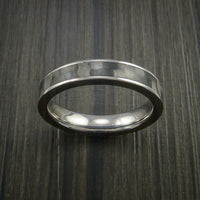 Carbon Fiber Narrow Titanium Ring Style Weave Pattern Custom Made
