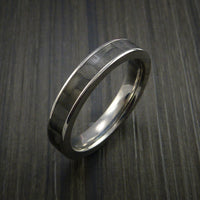 Carbon Fiber Narrow Titanium Ring Style Weave Pattern Custom Made