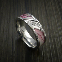 King's Camo PINK SHADOW Ring with Diamond setting in Cobalt Chrome Custom Made