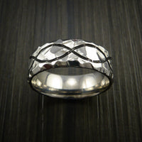 Titanium Celtic Rock Hammer Finish Cerakote Band Color Infinity Design Ring