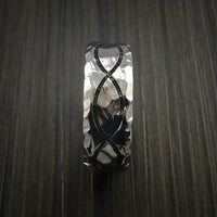 Titanium Celtic Rock Hammer Finish Cerakote Band Color Infinity Design Ring