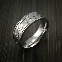 Cobalt Chrome Celtic Band Trinity Symbolic Wedding Infinity Ring Custom Made