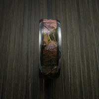 King's Camo MOUNTAIN SHADOW and Black Zirconium Ring Traditional Style Band Made Custom