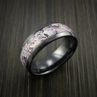 King's Camo SNOW SHADOW and Black Zirconium Ring Traditional Style Band Made Custom