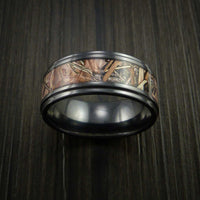 King's Camo Field Shadow and Black Zirconium Ring Traditional Style Band Made Custom