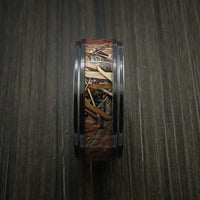 King's Camo Field Shadow and Black Titanium Ring Traditional Style Band Made Custom