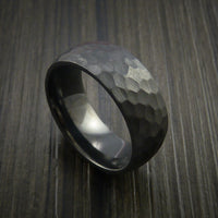 Black Titanium Ring Hammer Finish Custom made Band to any Sizing
