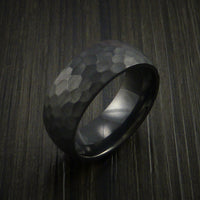Black Titanium Ring Hammer Finish Custom made Band to any Sizing