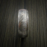 Gibeon Meteorite in Damascus Steel Wedding Band