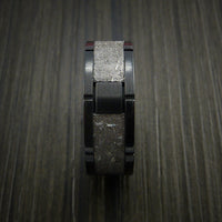 Gibeon Meteorite in Black Zirconium Wedding Band Made to any Sizing and Width
