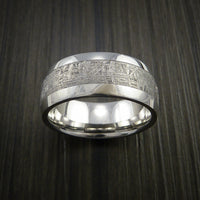 Gibeon Meteorite in Cobalt Chrome Wedding Band