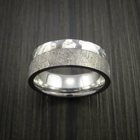 Gibeon Meteorite in Cobalt Chrome Wedding Band Made to any Sizing and Width