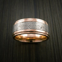 Gibeon Meteorite in 14K Rose Gold Wedding Band Made to any Sizing and Width