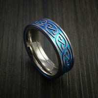 Titanium Anodized Celtic Band Infinity Symbolic Wedding Ring Custom Made