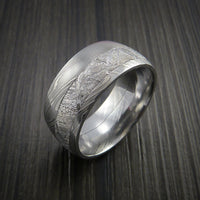 Gibeon Meteorite in Damascus Steel Wedding Band