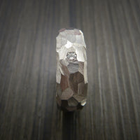 Diamond Titanium Ring Modern Style Rock Hammer Finish Band Fashion Ring Made to Any Size