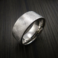 Cobalt Chrome Wide Ring Distressed Smooth Finish Band Made to Any Sizing