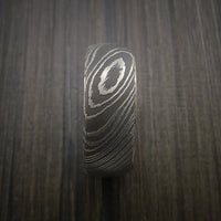 Damascus Steel Ring with Titanium Band inside Sleeve