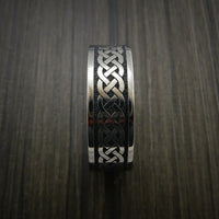 Titanium Celtic Irish Knot Ring Carved Band