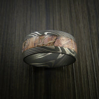 King's Camo Field Shadow and Damascus Steel Ring Acid Finish