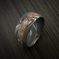King's Camo Field Shadow and Damascus Steel Ring Acid Finish