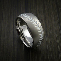 Cobalt Chrome Baseball Ring with Bead Blast Finish