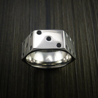 Cobalt Chrome Dice Ring High Roller Gambler Inspired Ring