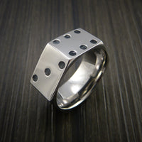 Cobalt Chrome Dice Ring High Roller Gambler Inspired Ring