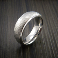 Cobalt Chrome Hammer Finish Wedding Band Engagement Ring Made to Any Size