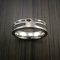 Titanium Spinner Tree Ring with Textured Background