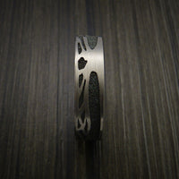 Titanium Spinner Tree Ring with Textured Background