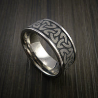 Titanium Celtic Band Trinity Symbolic Wedding Infinity Cerakote Ring Custom Made