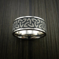 Titanium Celtic Band Trinity Symbolic Wedding Infinity Cerakote Ring Custom Made