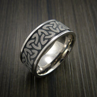 Titanium Celtic Band Trinity Symbolic Wedding Infinity Cerakote Ring Custom Made