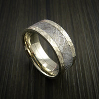Gibeon Meteorite in 14K White Gold Wedding Band