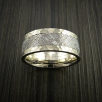Gibeon Meteorite in 14K White Gold Wedding Band