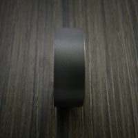 Black Titanium Ring Traditional Style Band with Anodized Interior