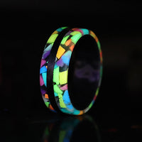 Carbon Fiber and Prism Composite Glow Men's Ring