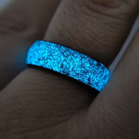 Carbon Fiber Men's Ring with Galaxy Glow Inlay Meteorite Band