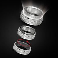 14K White Gold Hammered Band with Hidden Message and Diamond Sleeve Custom Made