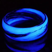 Carbon Fiber Men's Ring with Purple Glow Marbled Design
