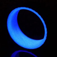 Carbon Fiber Men's Ring with Purple Glow Sleeve