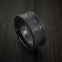 Black Zirconium and Wire Ring Custom Made Choose your Color