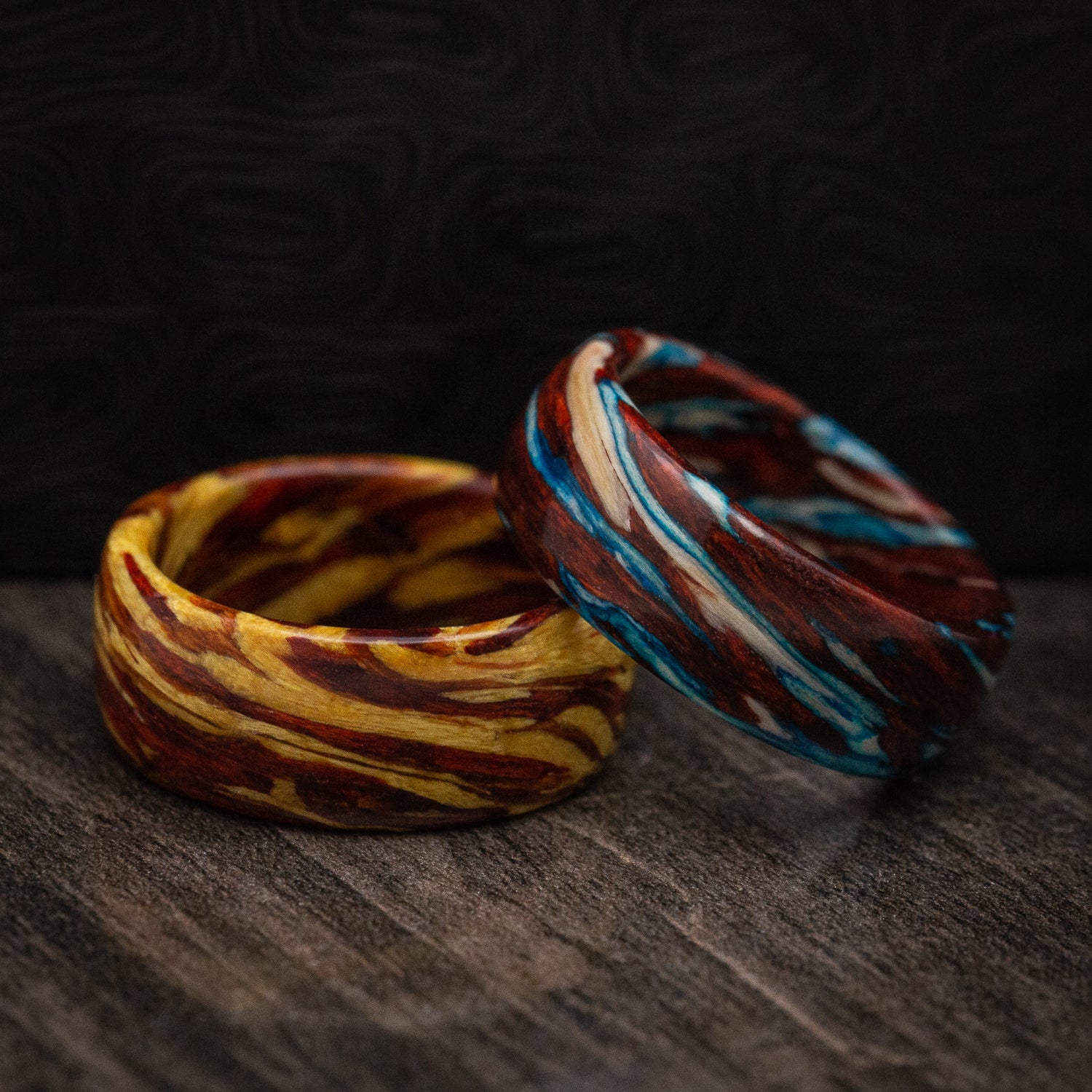 Marbled Wood Rings