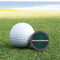 Black Titanium Green Carbon Fiber and Sterling Silver Premium Golf Ball Marker