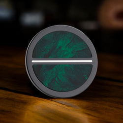 Black Titanium Green Carbon Fiber and Sterling Silver Premium Golf Ball Marker