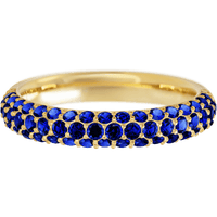 14K Yellow Gold band with 18 Round and 34 Round Sapphire having TCW-.87